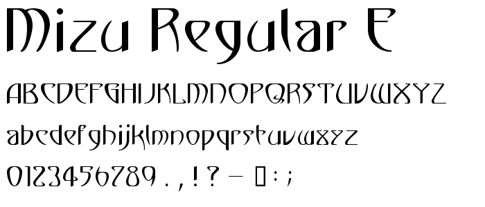 Mizu Regular E_ font